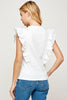 Poplin Ruffle Sleeveless Top