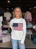 American Flag Knit Sweater White