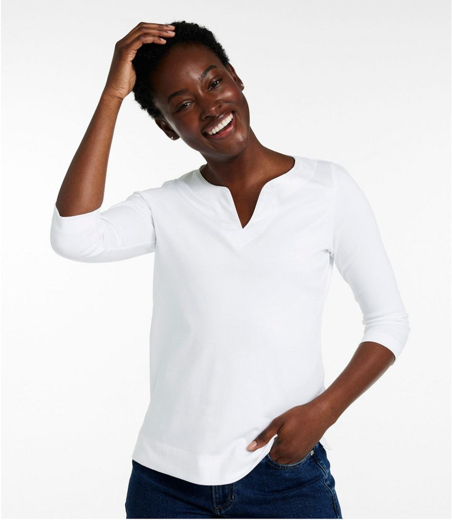 Women's Pima Splitneck 3/4 Sleeve Tunic