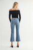 Medium Denim Cropped Flare Tall