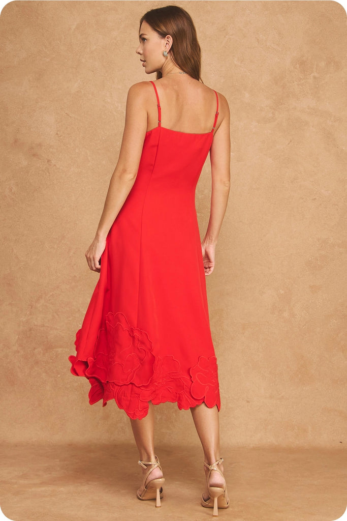 Floral Square Neck Midi Dress