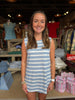 Blue & White Stripe Short Set