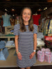 Carolina T-Shirt Navy & White Stripe Dress