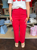 Red Pintuck Pant