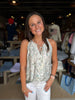 Sage Paisley V-Neck Tank