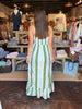 Green Striped Smocked Maxi Dress