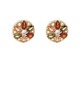 Round Jewel Stud Earrings