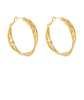 Gold Layered Texture Metal Hoops