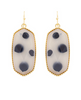 White Tortoise Hexagon Stone Drop Earrings
